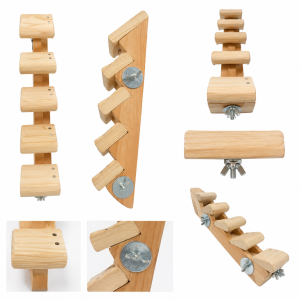 Premium Wooden Bird Ladder Perch