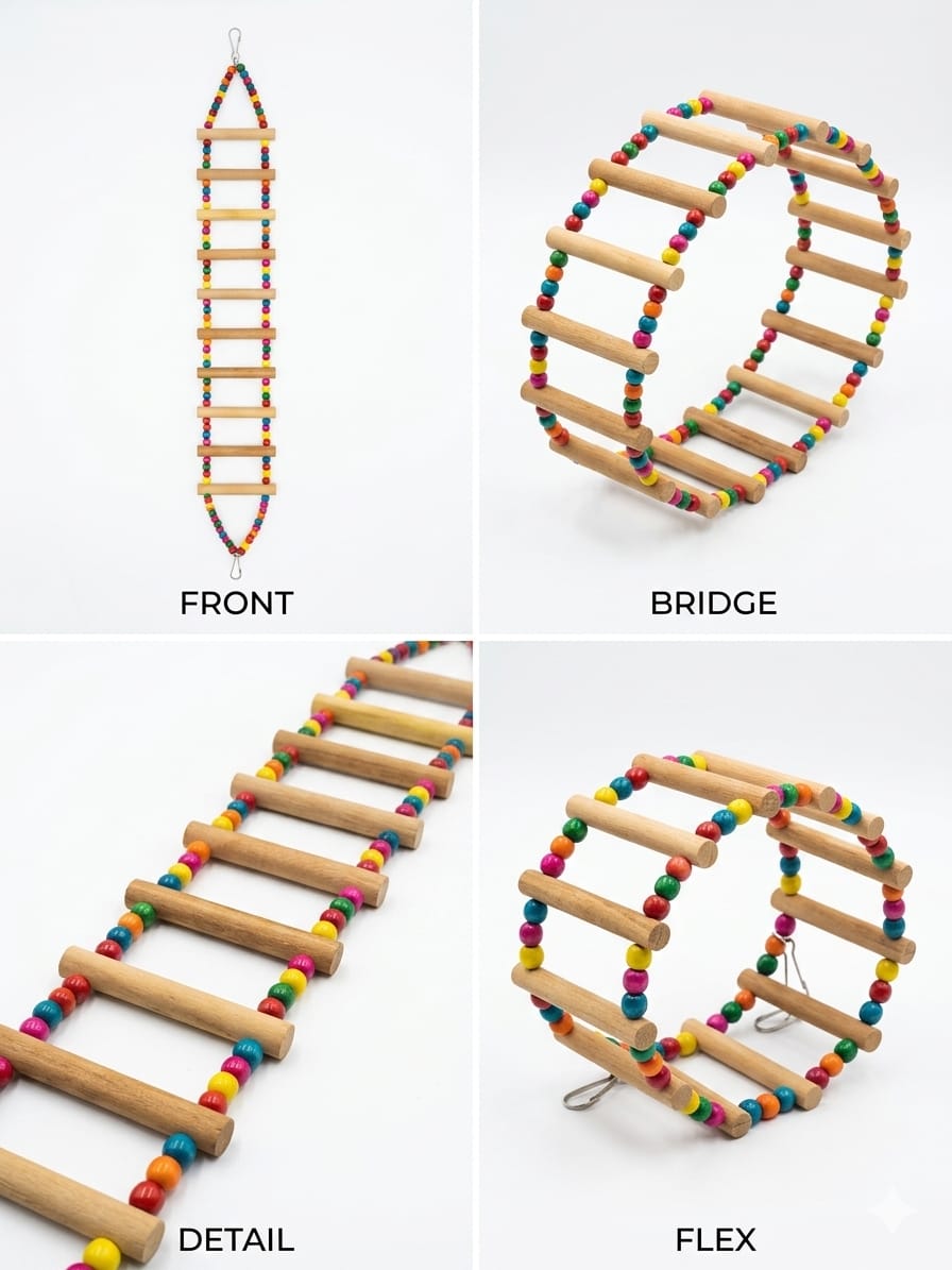 Flexible Wooden Ladder Hammock & Bridge