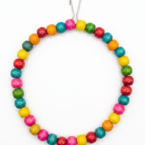 Colorful Wooden Bead Round Bird Swing