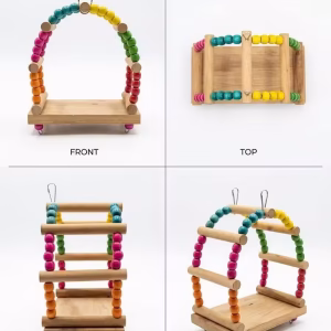 Rainbow Wooden Platform Perch