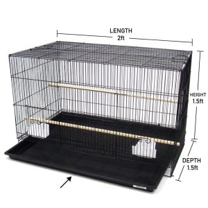 Bird Breeding Cage 2ft × 1.5ft × 1.5ft with Feeding Cups & Slide-Out Tray