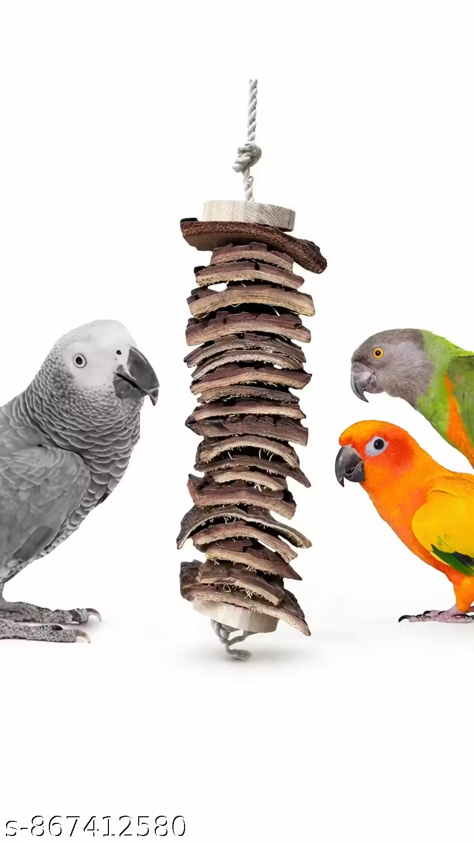 Natural Bark Stack Chew Toy for Parrots