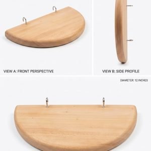 Natural Wooden Corner Platform Perch for Birds (12 Inch)