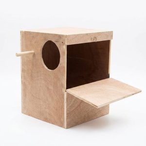 Wooden Bird Breeding Nest Box featuring a Front Inspection Door