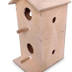 Double Chamber Wooden Bird Breeding Nest Box