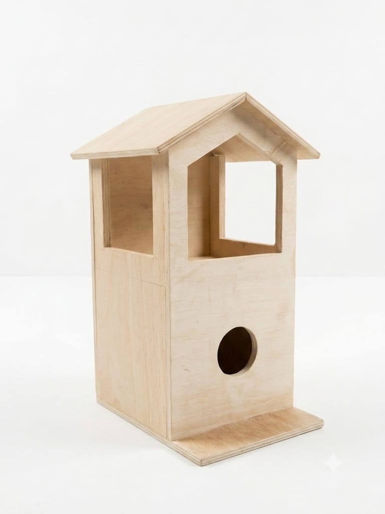 Wooden Bird Nest House with Viewing Window